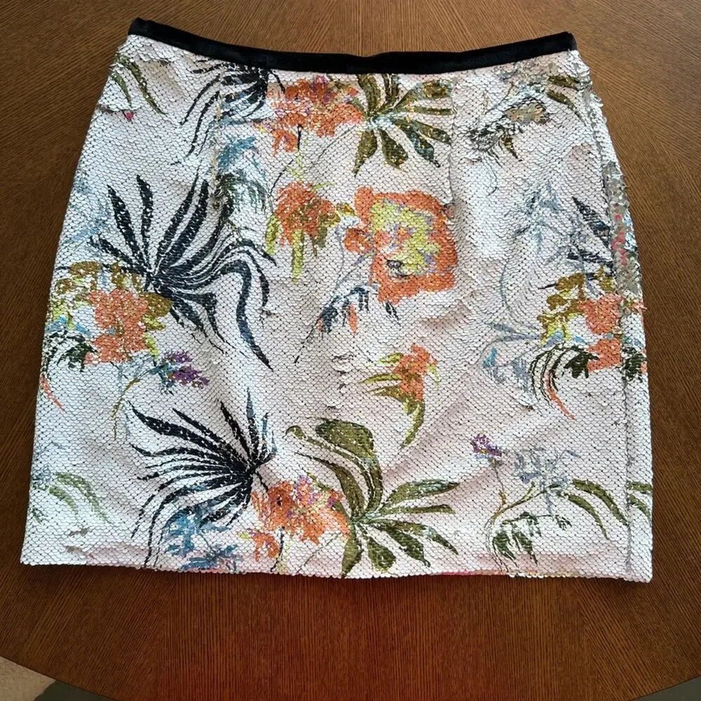B|OUSE London Sequin Lined Floral Skirt – Size 8